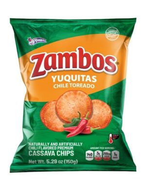 Zambos Cassava Chips Yuquitas Chile 5.3oz 24ct